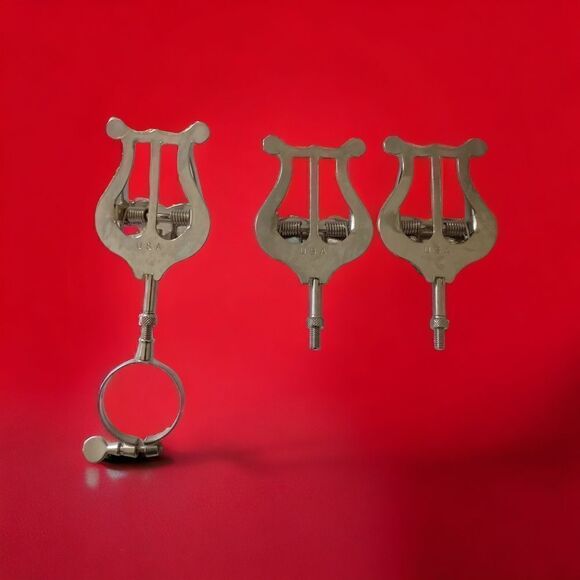 3 Clarinet Yamaha Lyre Marching Bands Music Stands Music Sheet Clips Clamps - Picture 1 of 16